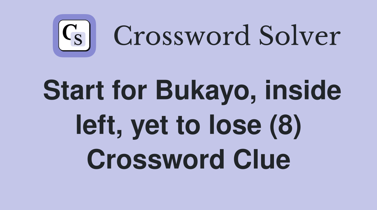 Start for Bukayo, inside left, yet to lose (8) Crossword Clue