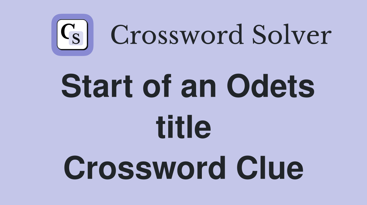 Start of an Odets title Crossword Clue