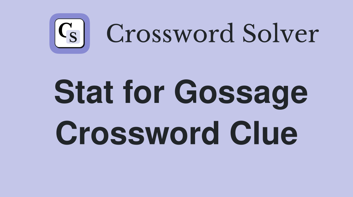 Stat for Gossage Crossword Clue