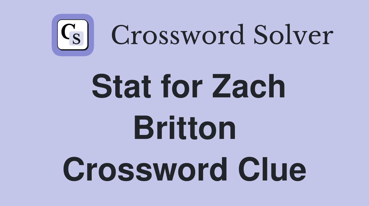 Stat for Zach Britton Crossword Clue