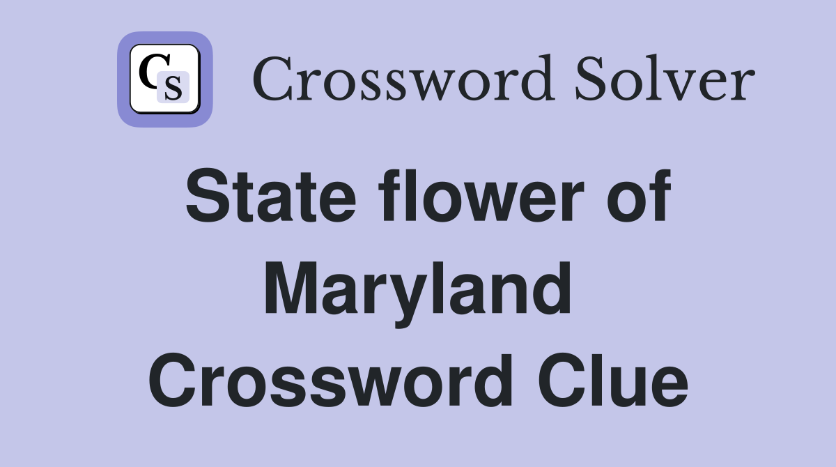 State flower of Maryland Crossword Clue