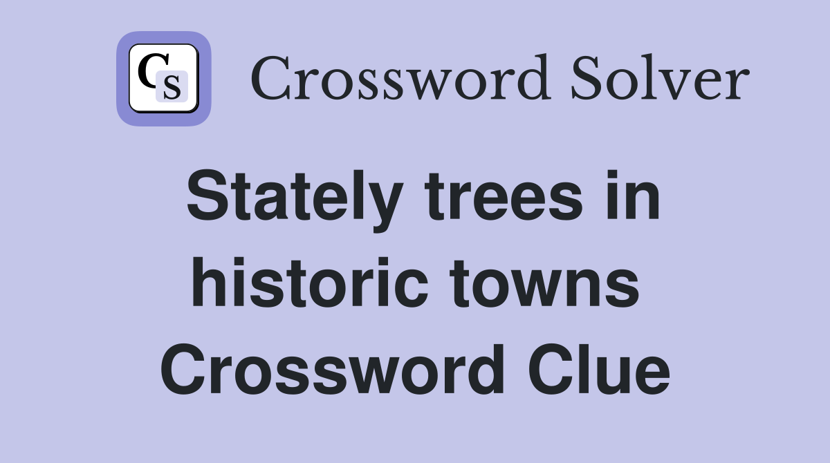 Stately trees in historic towns Crossword Clue