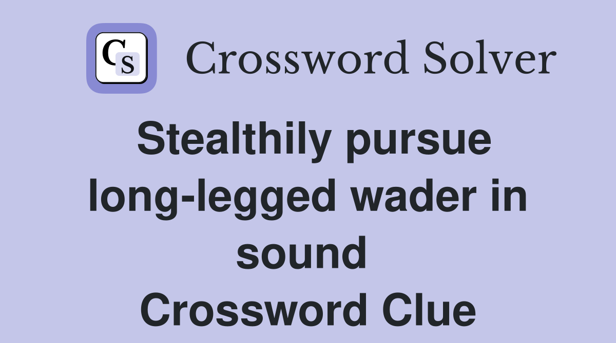 Stealthily pursue long-legged wader in sound  Crossword Clue