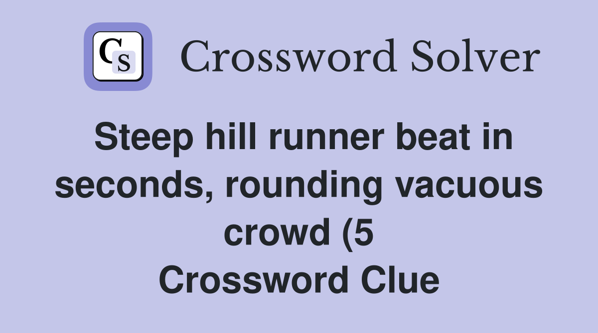 Steep hill runner beat in seconds rounding vacuous crowd (5 Steep hill runner beat in seconds rounding vacuous crowd (5