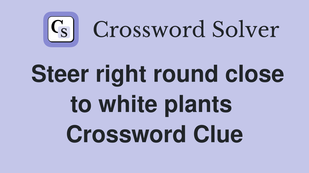 Steer right round close to white plants  Crossword Clue