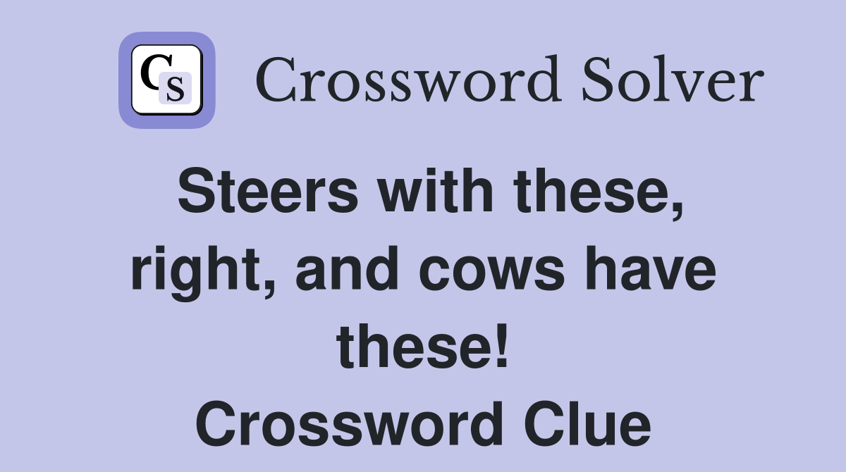 Steers with these, right, and cows have these! Crossword Clue