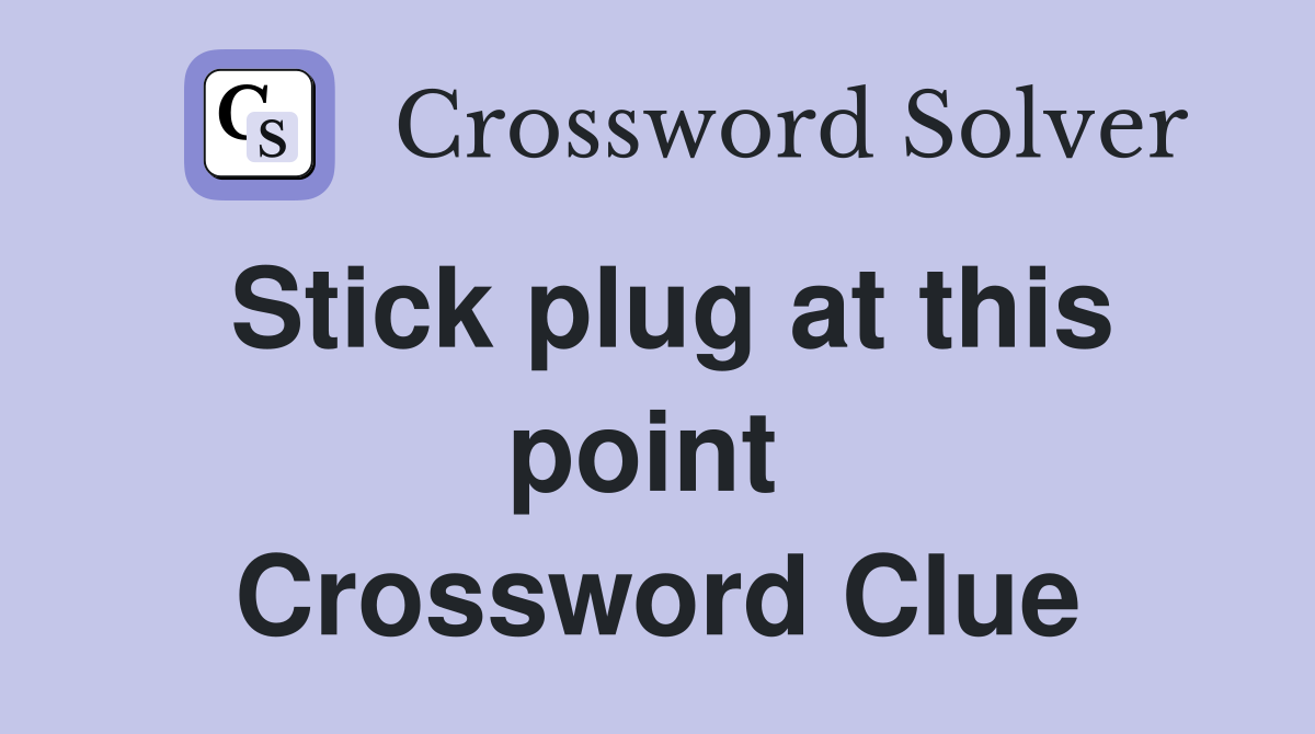 Stick plug at this point  Crossword Clue