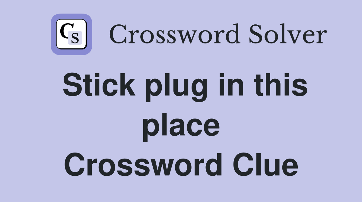 Stick plug in this place Crossword Clue