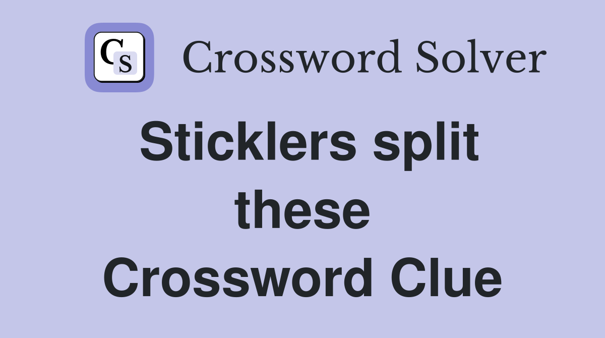 Sticklers split these Crossword Clue