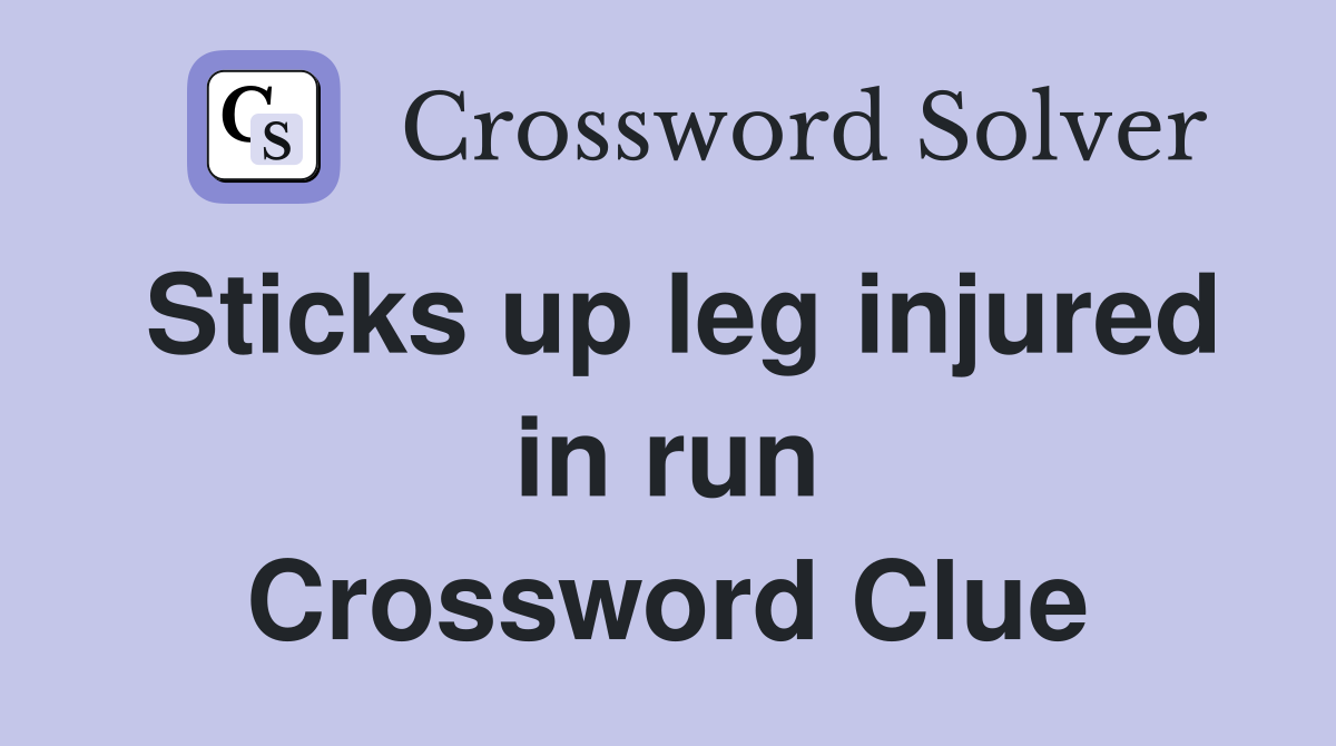 Sticks up leg injured in run Crossword Clue