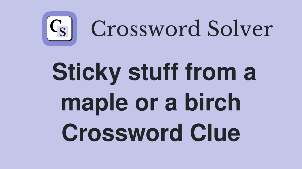 Sticky stuff from a maple or a birch Crossword Clue