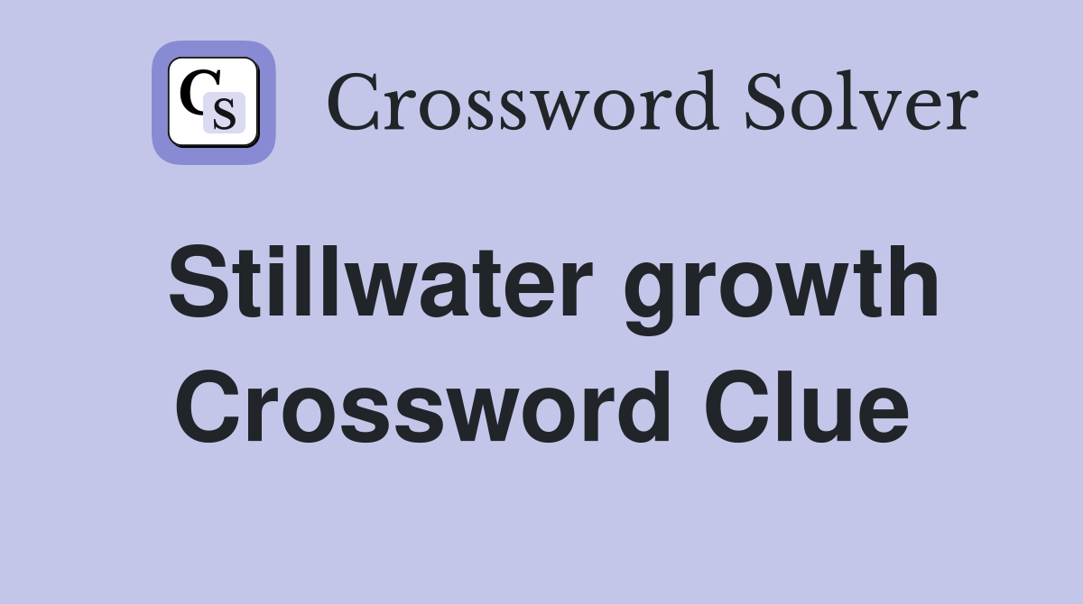 Stillwater growth Crossword Clue