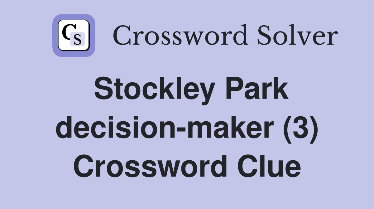 Stockley Park decision-maker (3) Crossword Clue