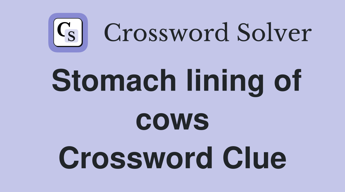 Stomach lining of cows Crossword Clue