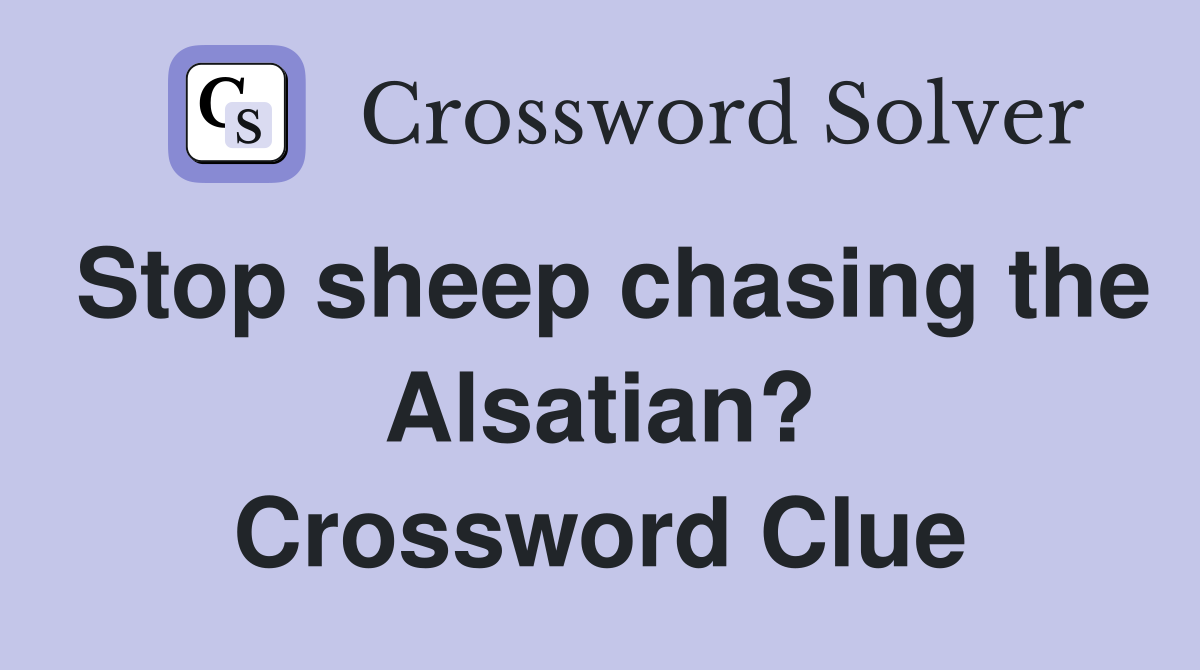 Stop sheep chasing the Alsatian? Crossword Clue
