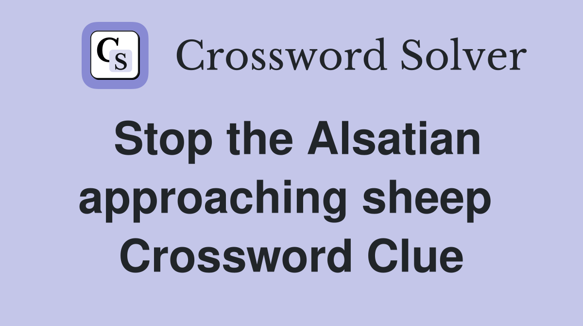 Stop the Alsatian approaching sheep  Crossword Clue