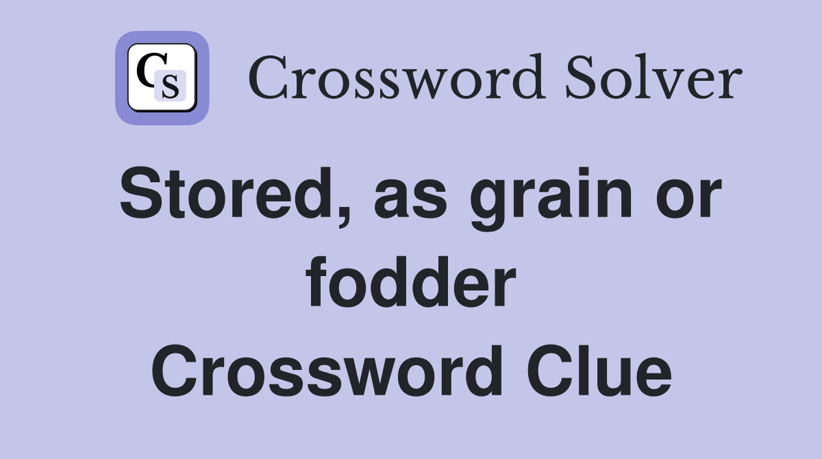 Stored, as grain or fodder Crossword Clue