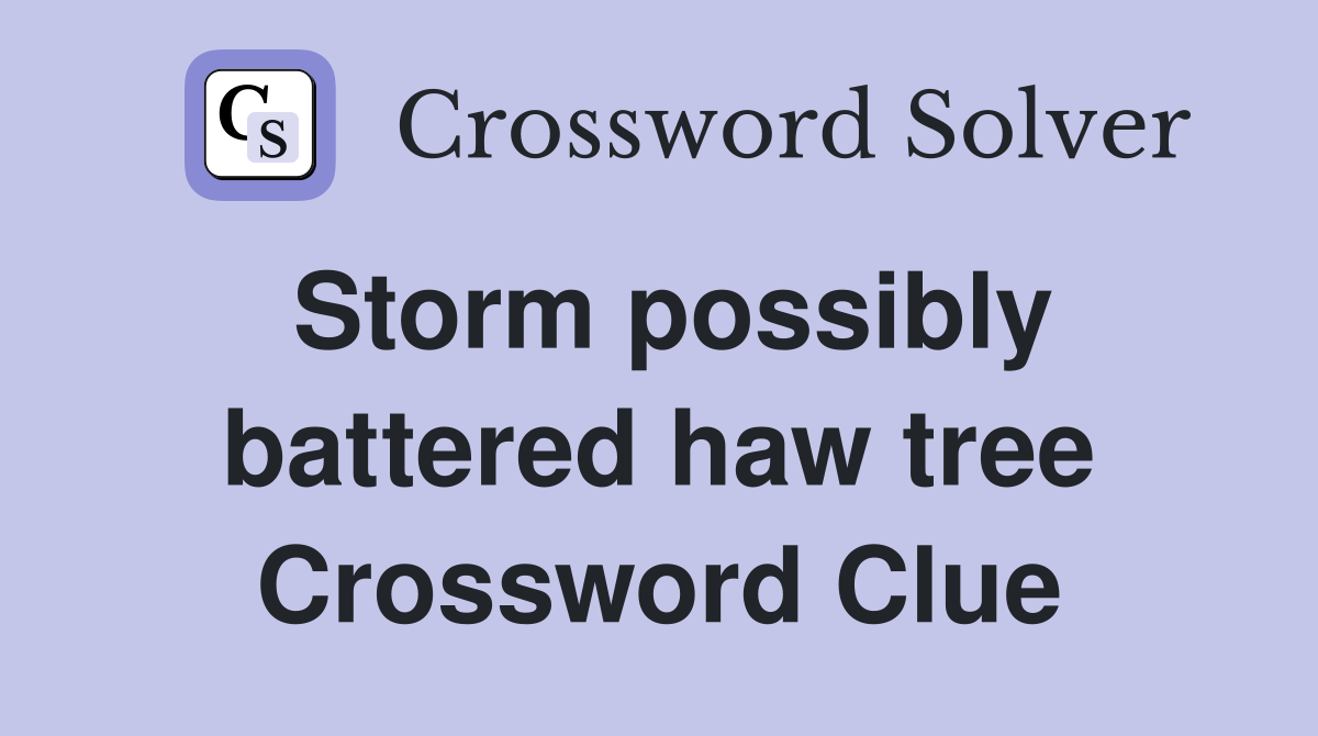 Storm possibly battered haw tree Crossword Clue