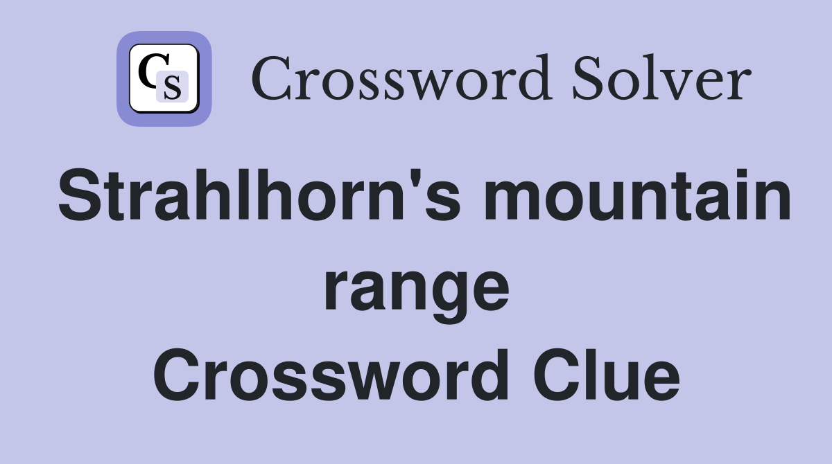 Strahlhorn's mountain range Crossword Clue