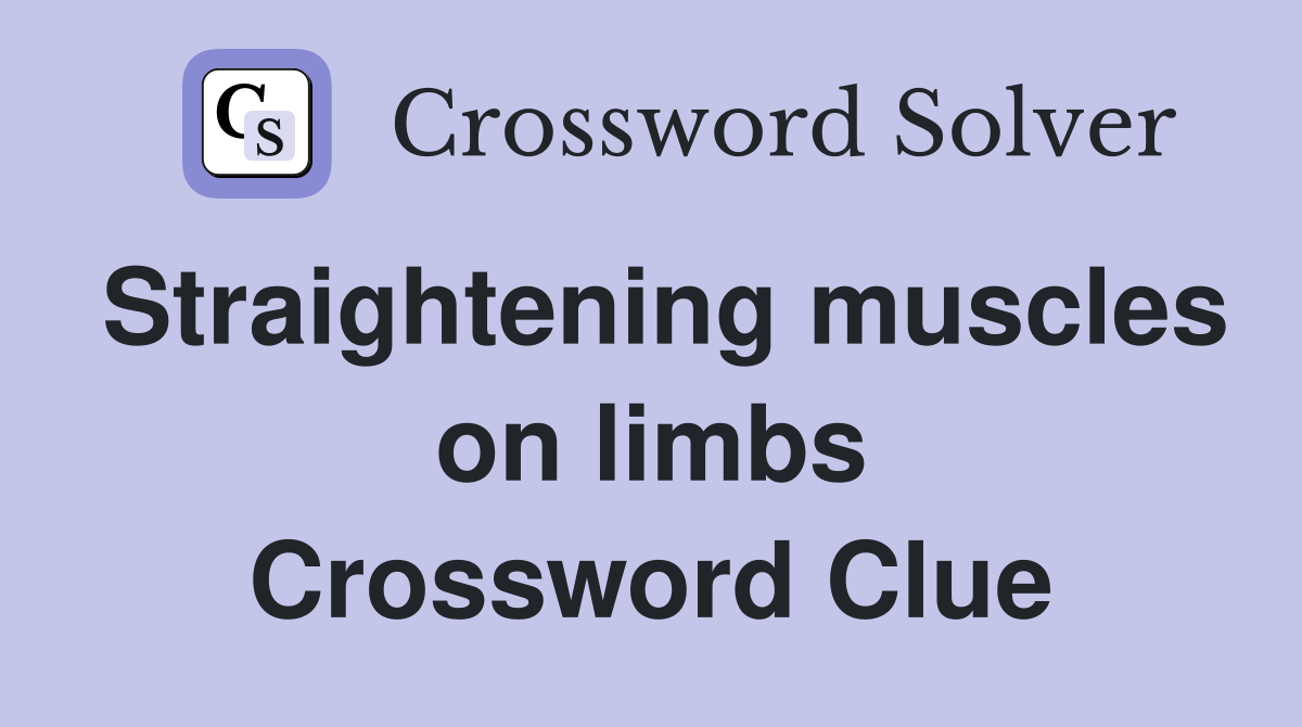 Straightening muscles on limbs Crossword Clue