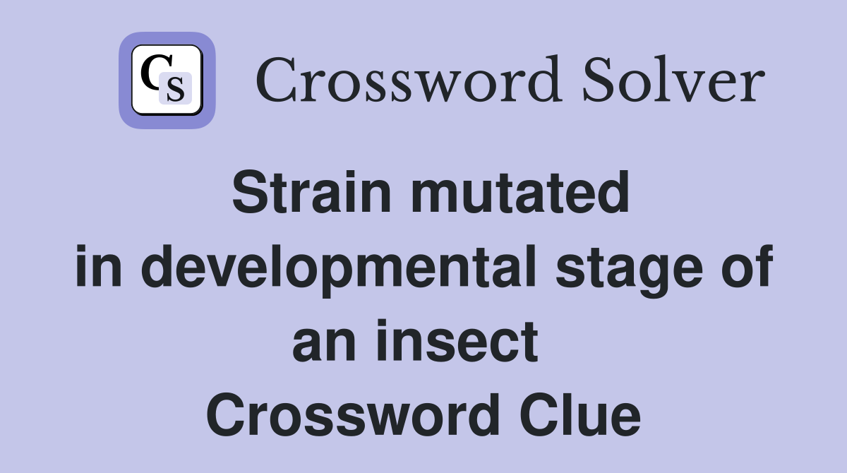 Strain mutated in developmental stage of an insect  Crossword Clue
