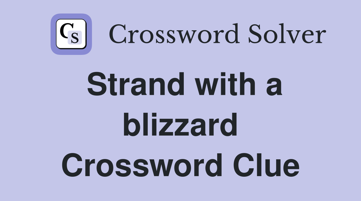 Strand with a blizzard Crossword Clue