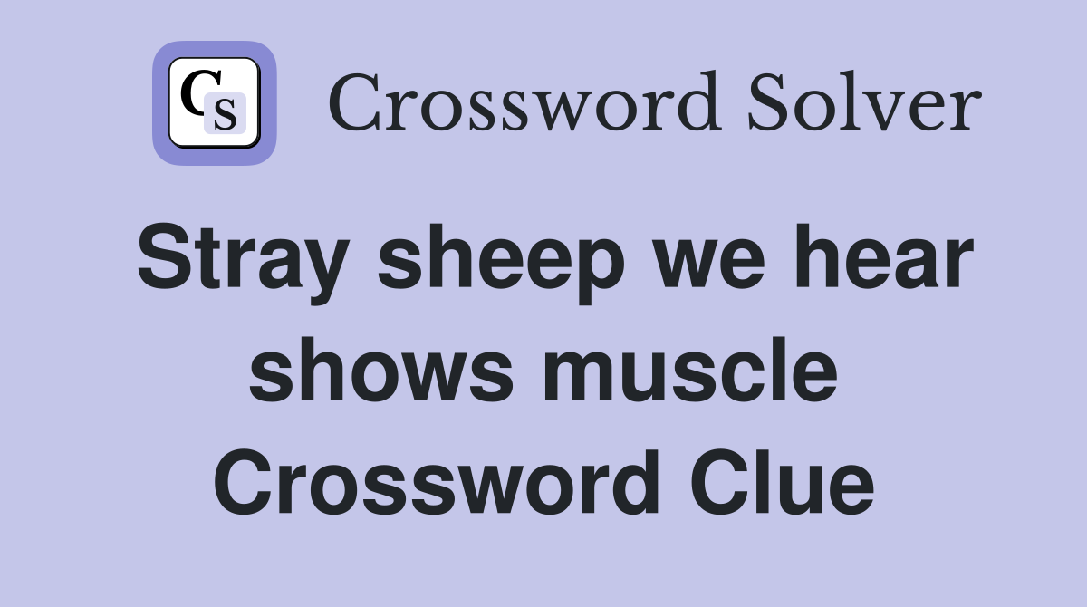 Stray sheep we hear shows muscle Crossword Clue