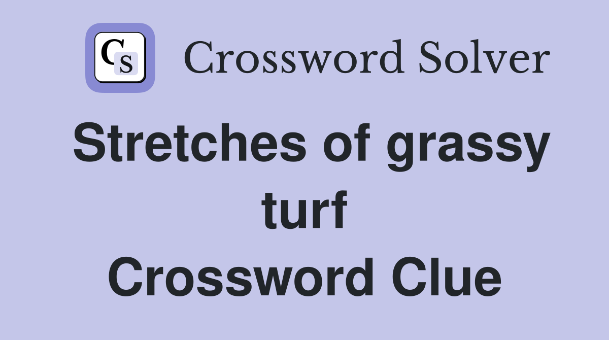 Stretches of grassy turf Crossword Clue
