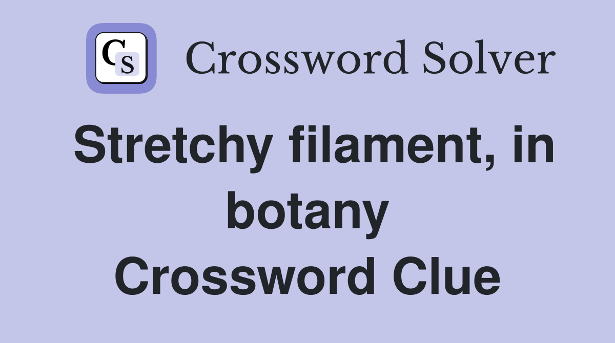 Stretchy filament, in botany Crossword Clue