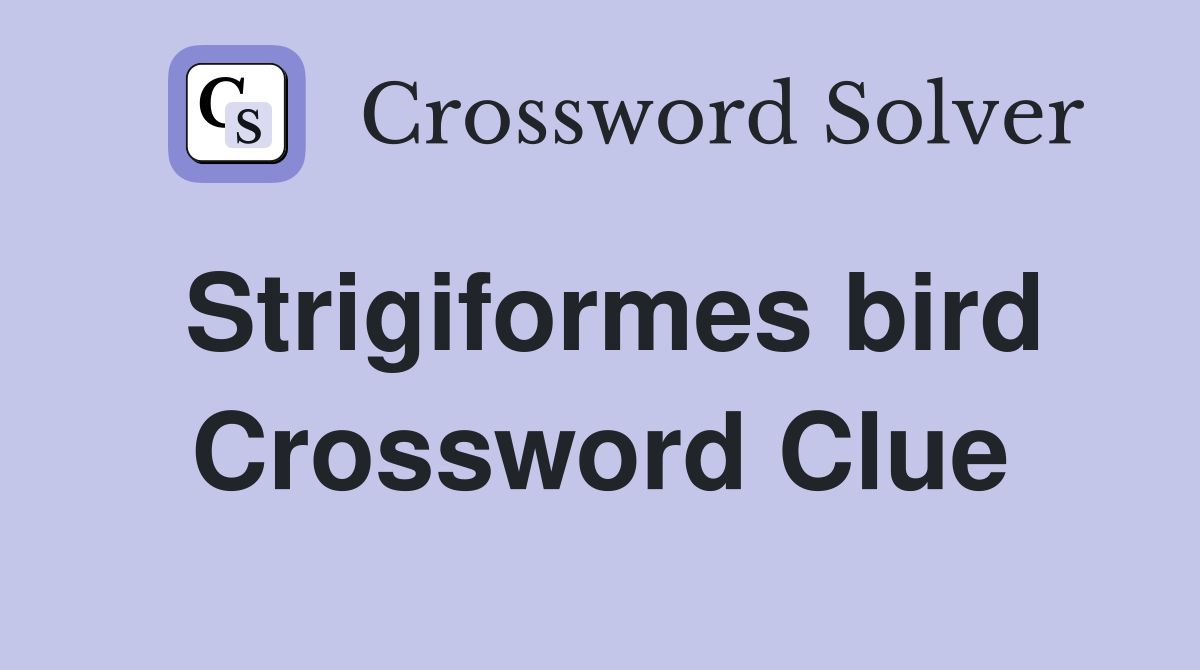 Strigiformes bird Crossword Clue