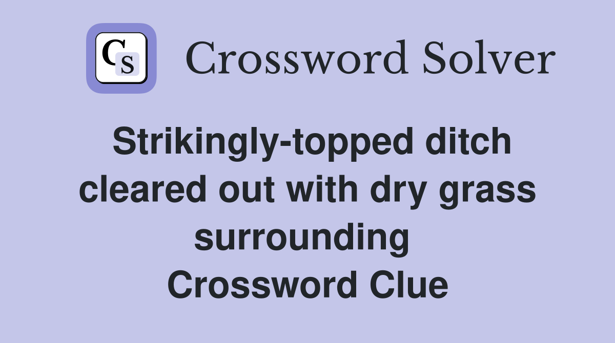 Strikingly-topped ditch cleared out with dry grass surrounding  Crossword Clue