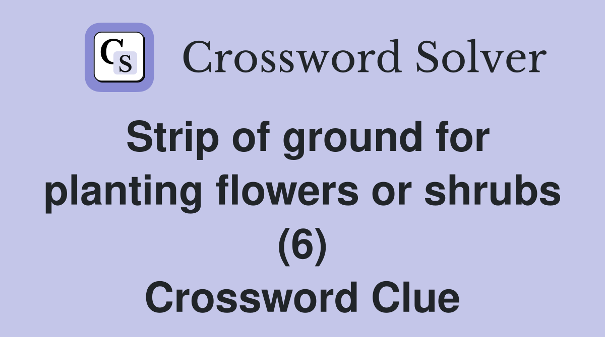 Strip of ground for planting flowers or shrubs (6) Crossword Clue