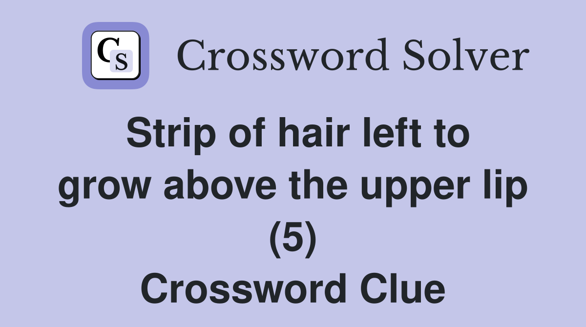 Strip of hair left to grow above the upper lip (5) Crossword Clue