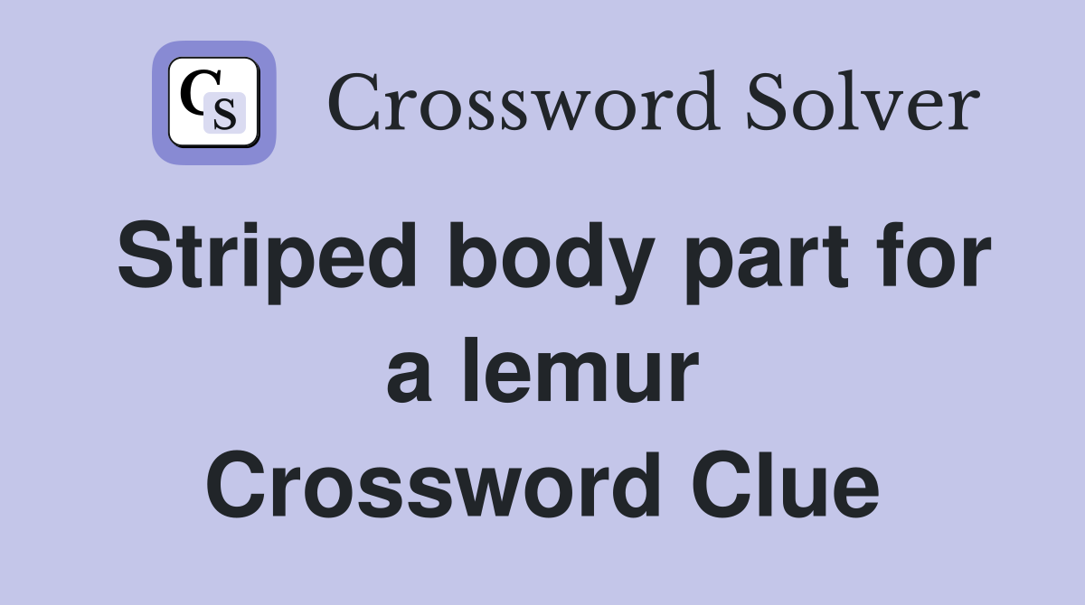 Striped body part for a lemur Crossword Clue