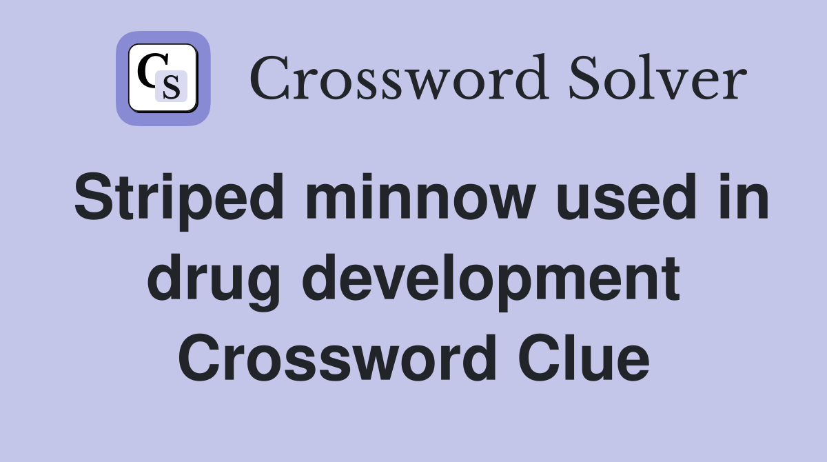 Striped minnow used in drug development Crossword Clue