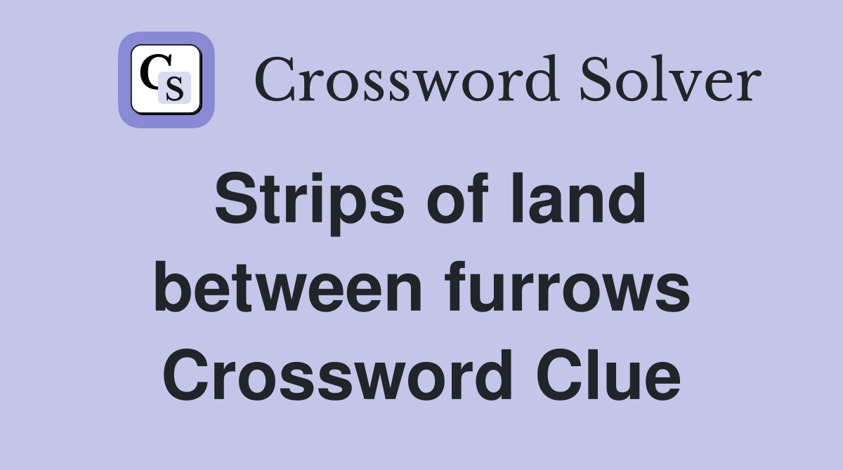 Strips of land between furrows Crossword Clue