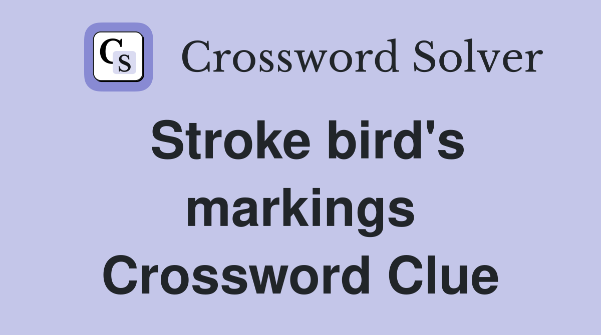 Stroke bird's markings Crossword Clue