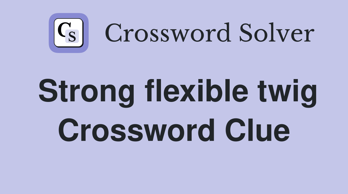 Strong flexible twig Crossword Clue