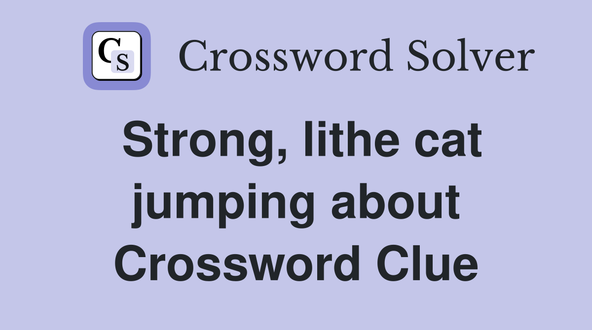 Strong, lithe cat jumping about Crossword Clue