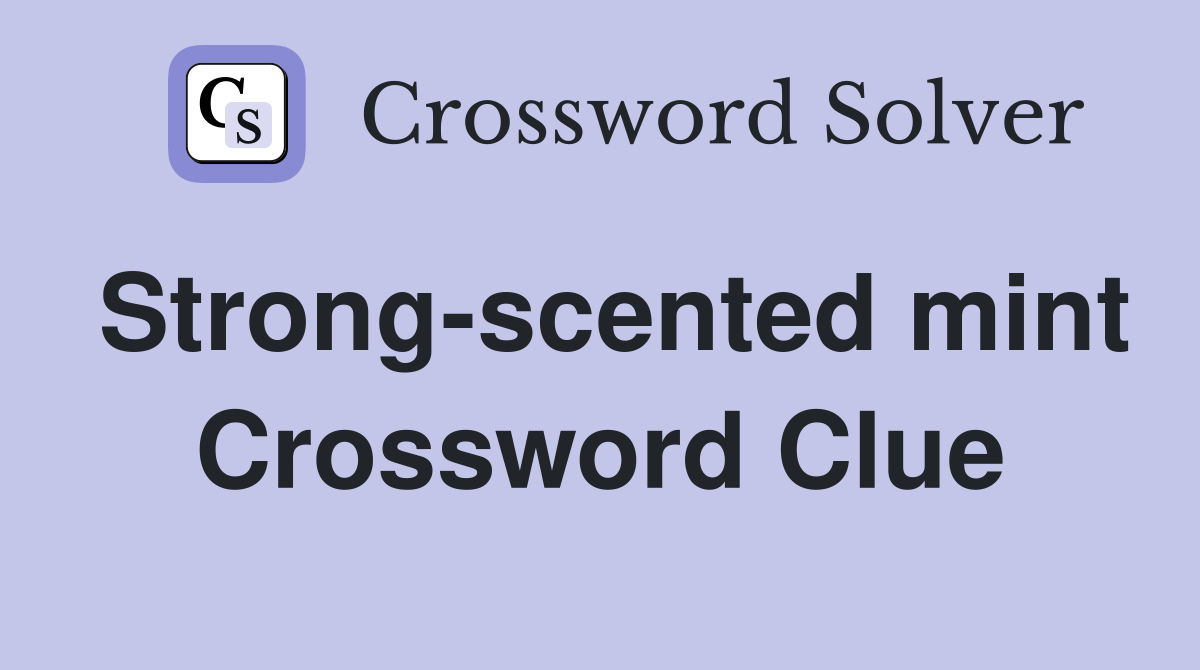 Strong-scented mint Crossword Clue