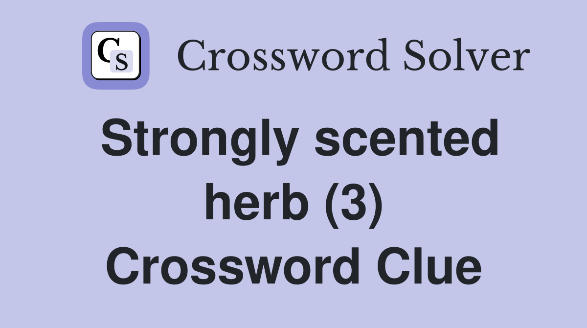 Strongly scented herb (3) Crossword Clue