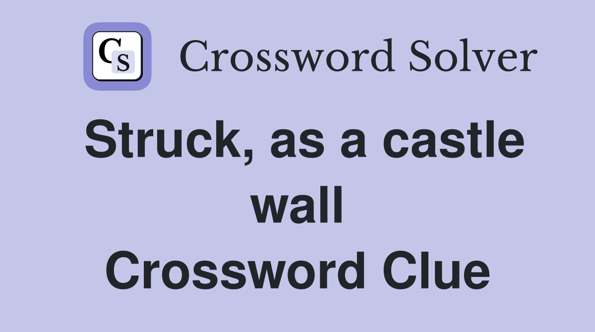 Struck, as a castle wall Crossword Clue