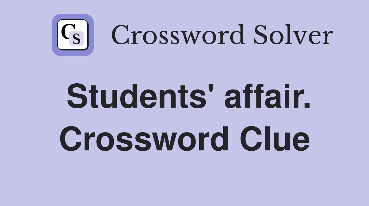 Students' affair. Crossword Clue
