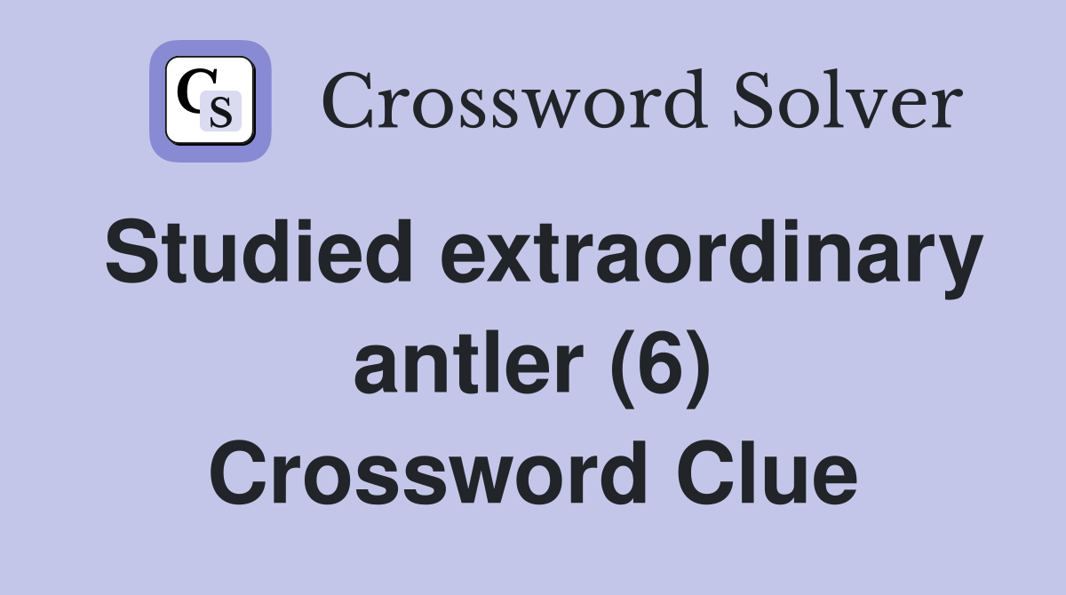 Studied extraordinary antler (6) Crossword Clue