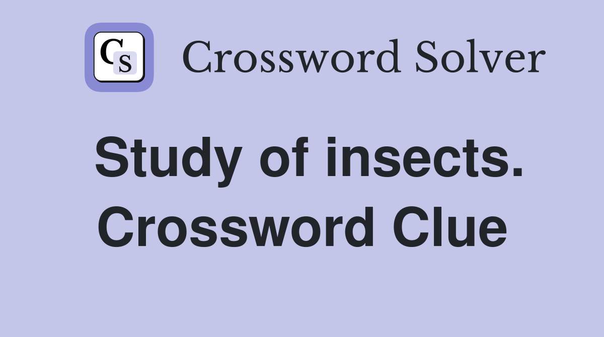 Study of insects. Crossword Clue