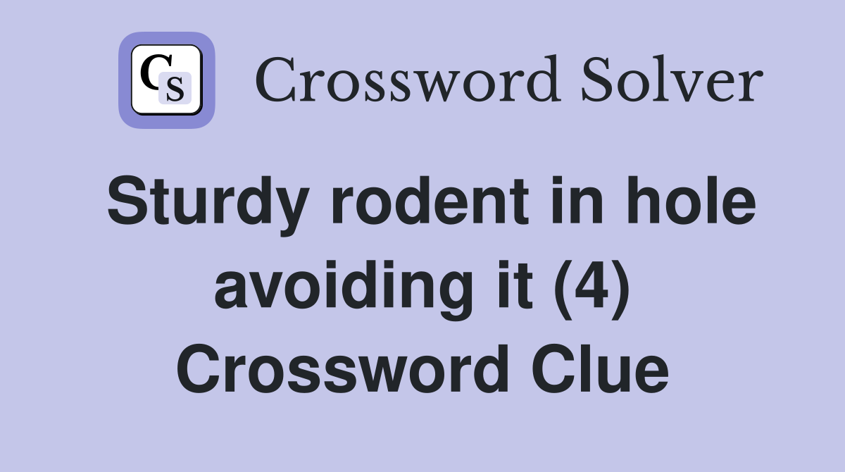 Sturdy rodent in hole avoiding it (4) Crossword Clue