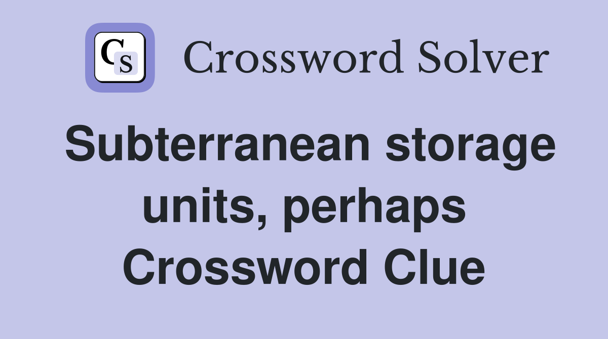Subterranean storage units, perhaps Crossword Clue