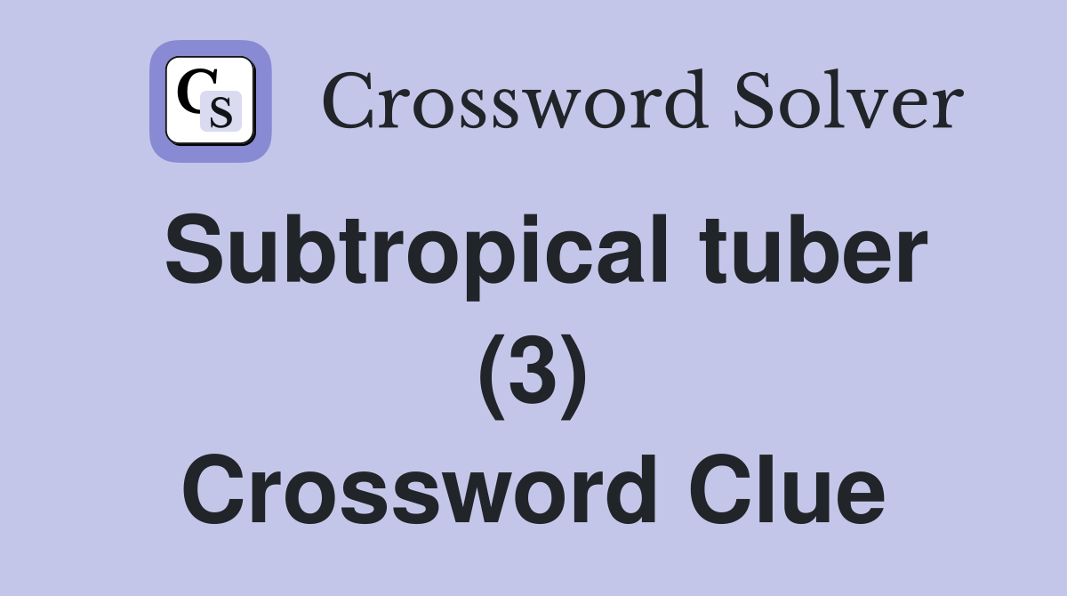 Subtropical tuber (3) Crossword Clue