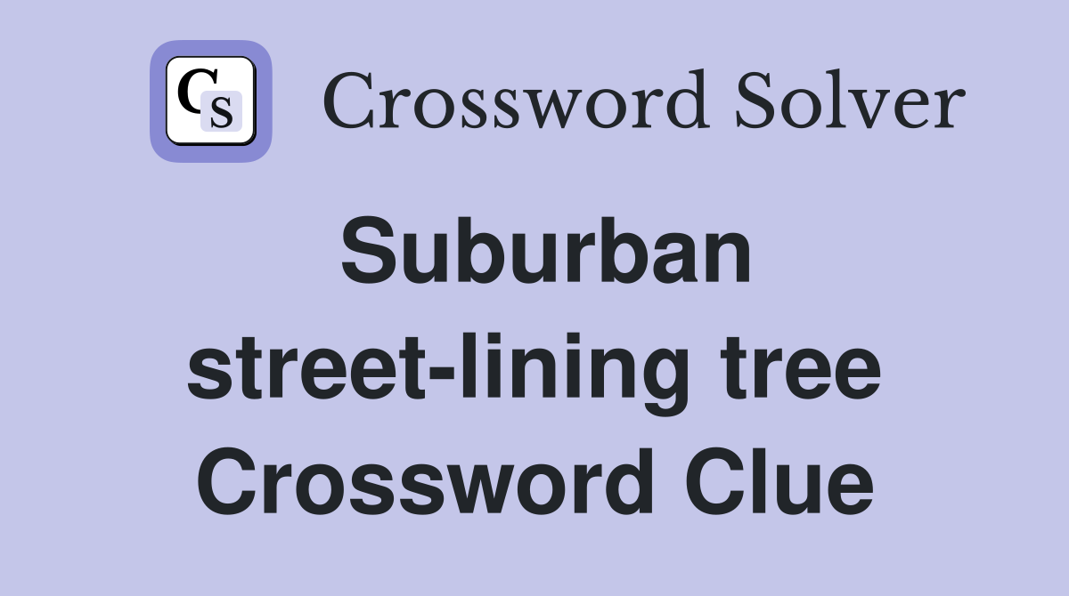 Suburban street-lining tree Crossword Clue