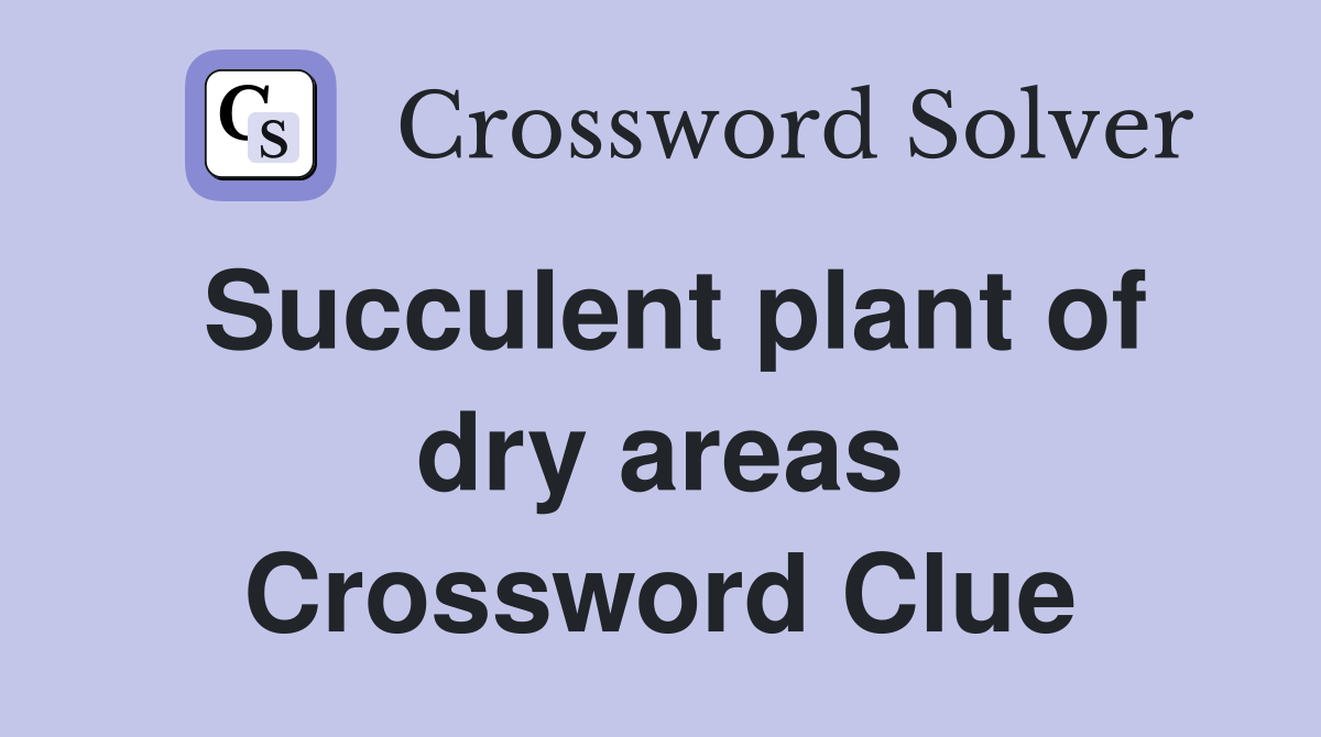 Succulent plant of dry areas Crossword Clue